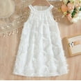 thumbnail image 6 of Kid Girl Dresses Sleeveless A-Line Tiered Swing Cotton White Dress Girls Birthday Dress Special Occasion Dress, 6 of 9