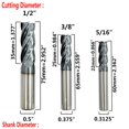 thumbnail image 3 of Home of quality tools 6pcs 1/2 inch 3/8 inch 5/16 inch 1/4 inch 3/16 inch 1/8 inch Carbide Square End Mill, HRC 45 Deg Single End 4 Flute AlTiN Coating Mill Bits (6pcs End Mill Set), Silver 102, 3 of 3