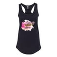 thumbnail image 3 of Nobody Fights Alone Watercolor Sparkles Breast Cancer Awareness Ladies Racerback Tank Top, Black, X-Large, 3 of 5