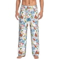 thumbnail image 2 of Picia Summer Stamp Mens Soft Woven Cotton Elastic Waistband Sleep Pajama Pant Lounge Sleep Pant With Pockets And Drawstring-X-Large, 2 of 9