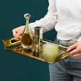thumbnail image 6 of Multipurpose Vanity Tray Display Serving Tray Makeup Organizer with Handle Decorative Tray for Living Room Bathroom Desktop Bedroom Decor Amber, 6 of 7