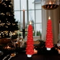 thumbnail image 6 of Flameless Taper Candles 4Pcs Christmas Tree Shaped Candle Lights with Remote Battery Operated Real Wax Window Candles with 3D Flickering Flame for Fireplace Christmas, 6 of 7