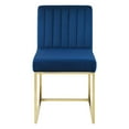 thumbnail image 5 of Modway Carriage Channel Tufted Sled Base Performance Velvet Dining Chair in Gold Navy, 5 of 7