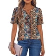 thumbnail image 4 of Fantaslook Womens Blouses Dressy Casual Tops Summer Short Sleeve V Neck Shirts Business Work Blouses, 4 of 10