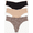 LEOPARD/NUDE/BLACK, variant on Joyspun Women's No Show Thong Panties, 3-Pack, Sizes XS to 3X