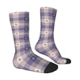 thumbnail image 3 of Uemuo Heart Check Plaid Pattern Women's Crew Socks, Soft Durable Breathable Moisture-Wicking with Odor Control Cotton socks, 3 of 9