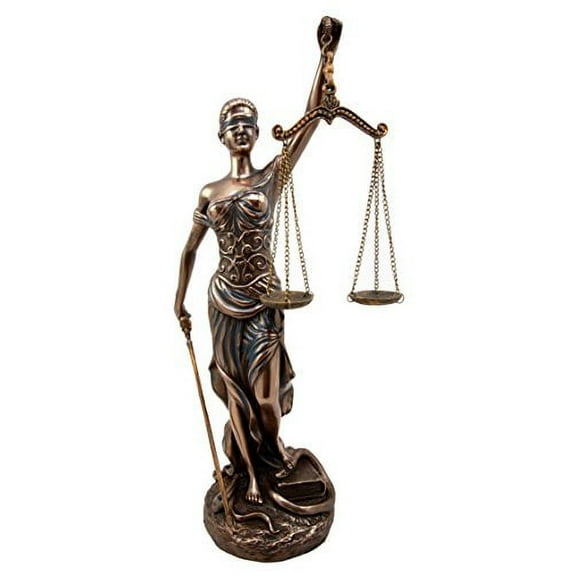 Atlantic Collectibles Greek Lady Goddess Of Justice La Justica Dike Decorative Bronzed Resin Figurine 12"H