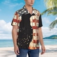 thumbnail image 3 of Fuzoiu Wood Grain Bald Eagle Print Hawaiian Shirt for Men, Summer Beach Casual Short Sleeve Button Down Shirts, Men’s Beach Summer Shirts with Pocket,Small, 3 of 7