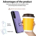 thumbnail image 3 of Allytechgroup Samsung Galaxy S23 Case with Cards Holder, Crossbody Shoulder Strap Ring Holder Kicsktand Bumper Shockproof Slim Fit Wallet Case Cover for Samsung Galaxy S23, Purple, 3 of 6