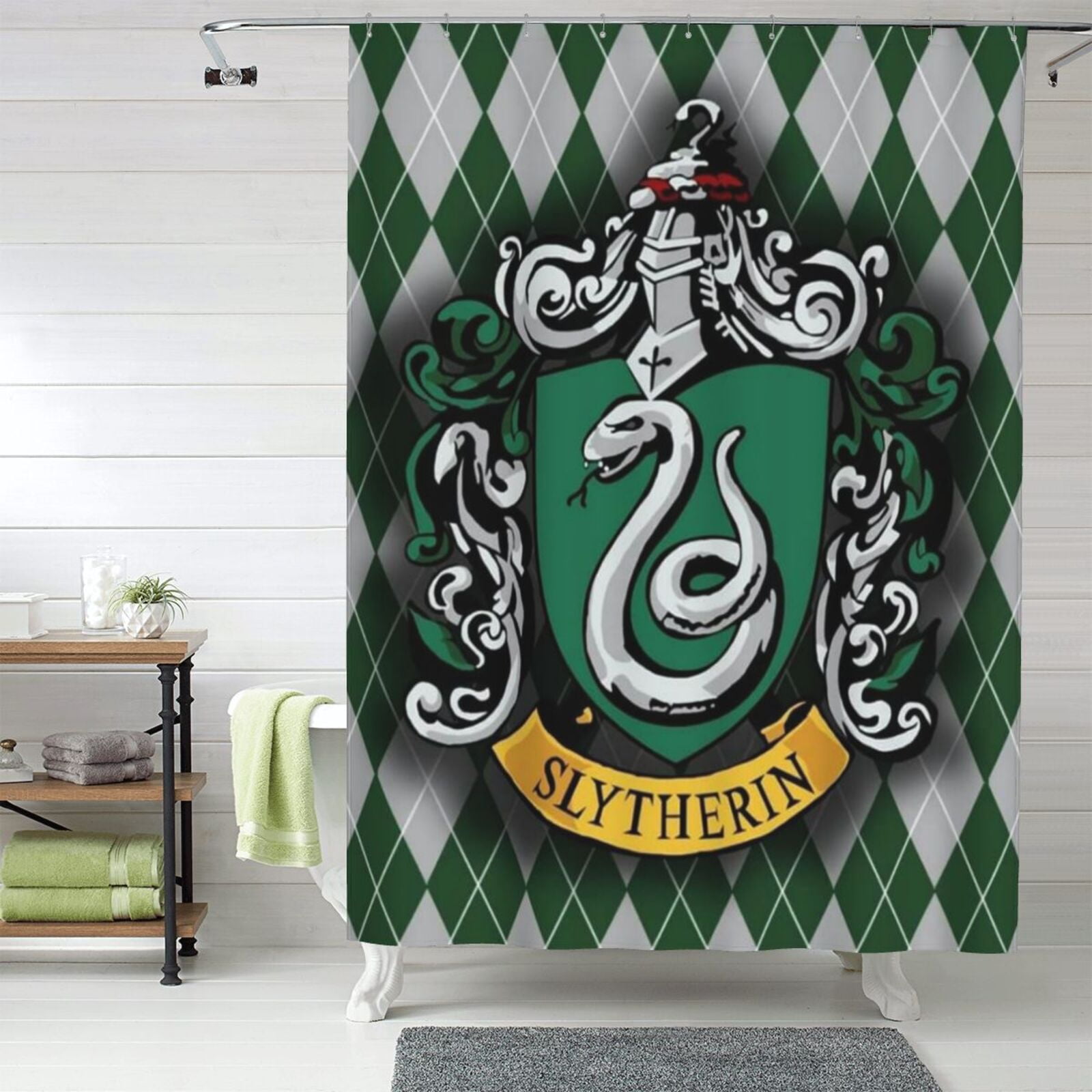 Harry Potter Stripe Crest Kids Fabric Shower Curtain - W4261691167
