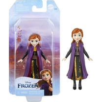 Disney Frozen Anna Small Doll in Travel Look, Posable with Removable Caoe & Skirt