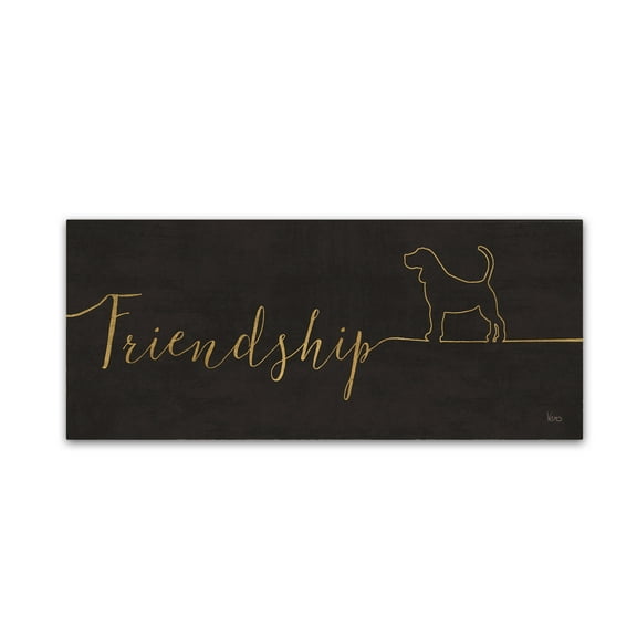 Trademark Fine Art 'Underlined Dogs II Black' Canvas Art by Veronique Charron