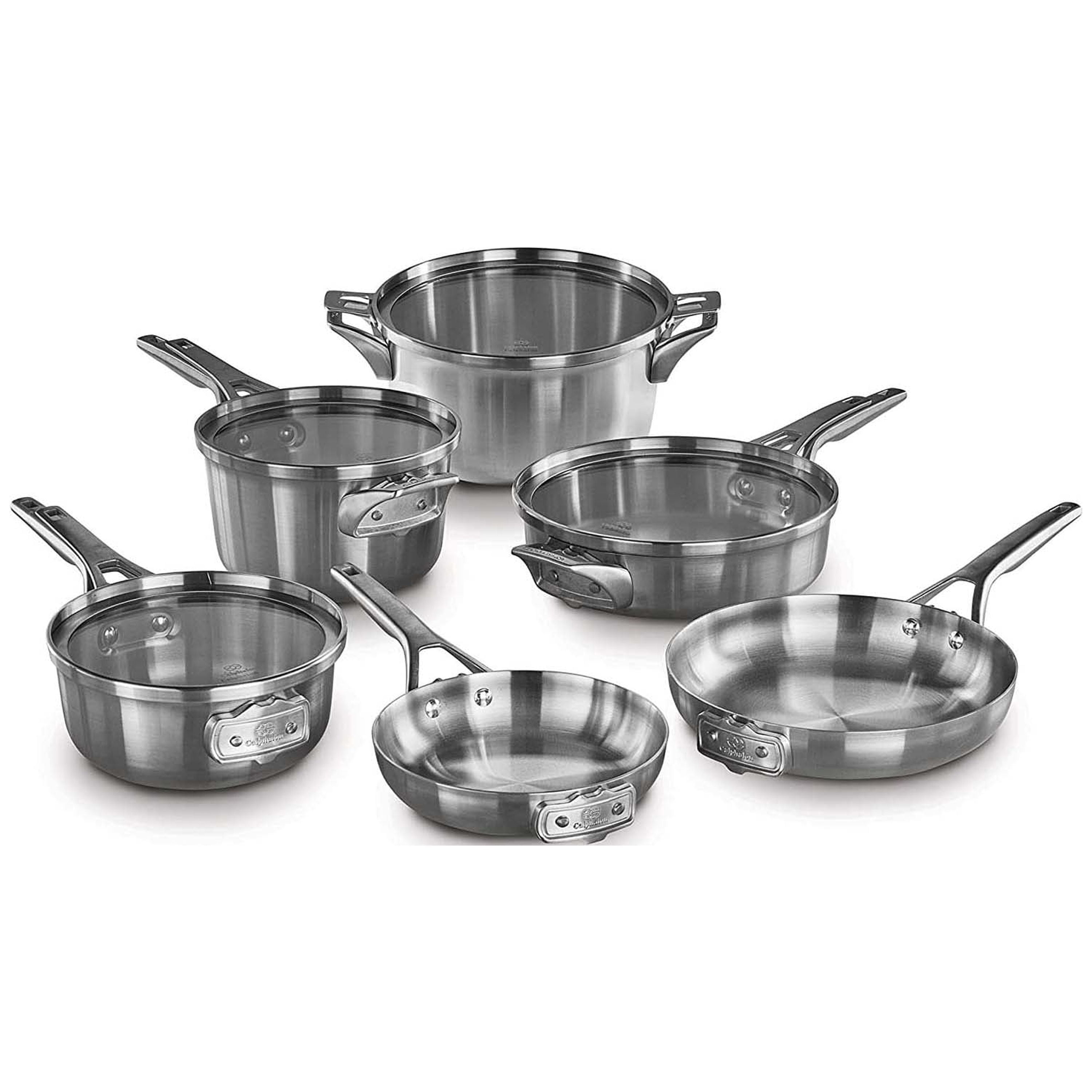 Calphalon Premier 10-pc. Space-Saving Hard-Anodized Nonstick Cookware Set -  Black/stainless Steel - Yahoo Shopping