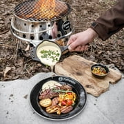 Petromax Cast Iron Saucepan with Pour Spouts, Sauce Pot for Kitchen or Camping, Pre-Seasoned Cookware Conducts Heat Evenly, 16.9 oz