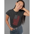 thumbnail image 4 of 4th of July Distressed Offset American Flag Women's Juniors Soft T Shirt, 4 of 5