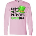 thumbnail image 3 of Inktastic Happy St. Patrick's Day Green Hat and Clovers Long Sleeve T-Shirt, 3 of 5