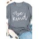 thumbnail image 2 of ABPHQTO Camiseta de manga corta con cuello redondo y estampado en forma de corazón gris Be Kind para mujer, 2 of 5