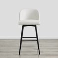 thumbnail image 2 of CHITA 30" Swivel Upholstered Counter Bar Stools with Back & Metal Legs Set of 2,Faux Leather in white, 2 of 7