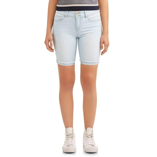 No Boundaries No Boundaries Juniors' rolled cuff denim bermuda short