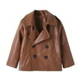thumbnail image 2 of Toddler Boys Girls Motorcycle Faux Leather Jackets Coat Winter Outwear for 4-5 Years Brown, 2 of 7