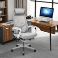 thumbnail image 4 of Magshion Ergonomic Office Executive Chair, Adjustable High Back Seat with Headrest & Footrest for Home Office, Grey, 4 of 11