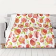 thumbnail image 5 of YFYANG Lightweight Warm Flannel Blanket, Pink Watercolor Peach Doodle Throw Blanket for Bed, Sofa, Travel, Camping, 40"x30", 5 of 7