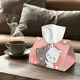 thumbnail image 4 of SEANATIVE Kawaii Cats Tissue Box Cover PU Leather Tissue Box Holder, Tissue Paper Cube Box Organizer Dispenser for Bathroom, Vanity Countertop, Night Stands, Desk, Car, 4 of 7