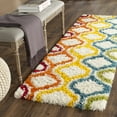 thumbnail image 3 of SAFAVIEH Eirann Geometric Quatrefoil Kids Shag Runner Rug, Ivory/Multi, 2'3" x 5', 3 of 7