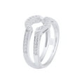 thumbnail image 3 of Round Cut Cubic Zirconia 10k White Gold Curve Wrap Solitaire Enhancer Guard Ring Size - 4.5, 3 of 3