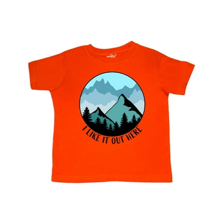 

Inktastic I Like It Out Here Mountains in Blue Gift Toddler Boy or Toddler Girl T-Shirt