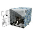 thumbnail image 5 of Tropical Dog Crate Cover, Exotic Palm Leaves and Butterflies, Easy to Use Pet Kennel Cover Small Dogs Puppies Kittens, 7 Sizes, Azure Blue Yellow White, by Ambesonne, 5 of 6