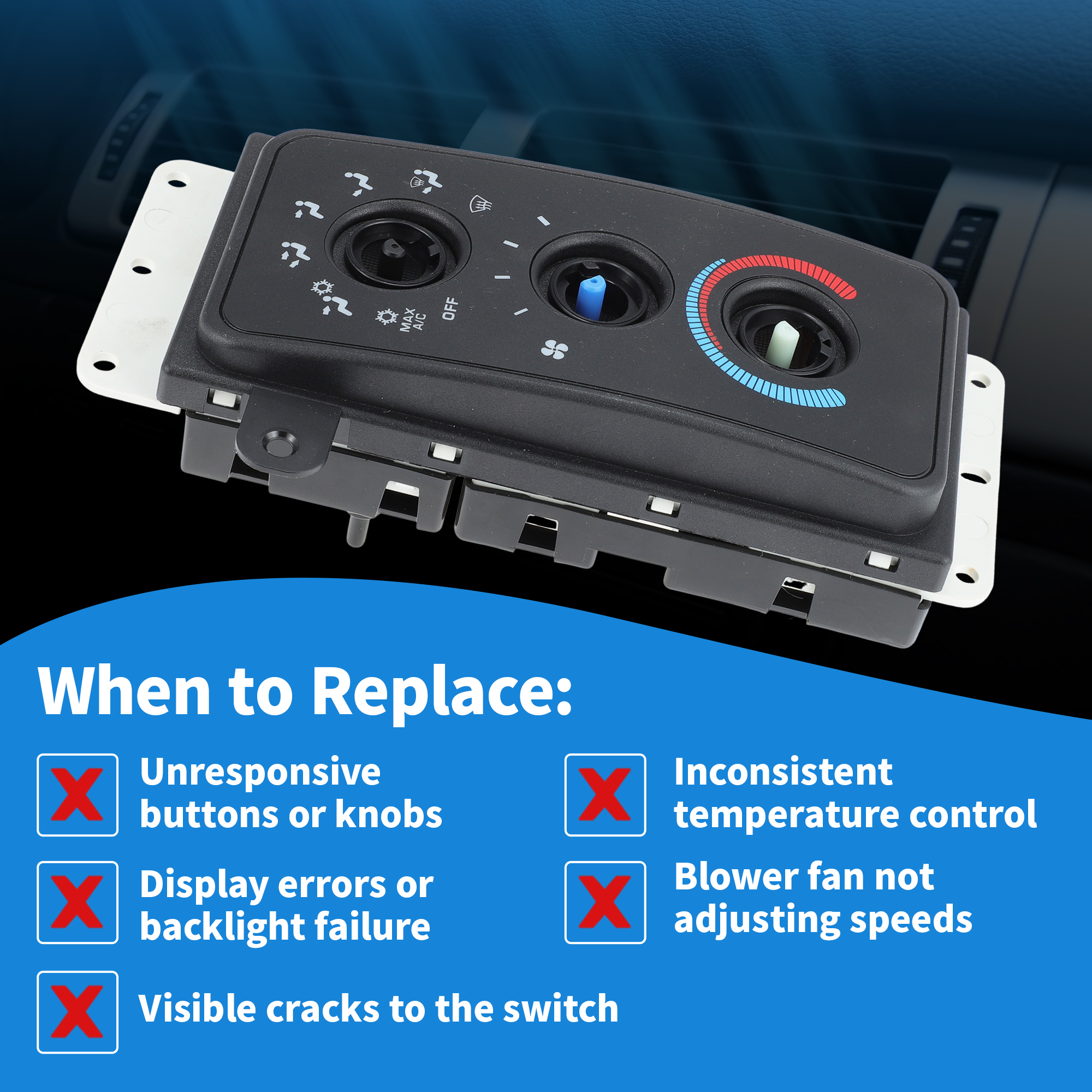 Unique Bargains A/C Climate Control Module for Dodge for Ram 1500-3500 1999-2002