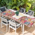 thumbnail image 2 of Easter Table Cloths for 8 Foot Rectangle Tables, Spring Floral Watercolor Easter Eggs Bunny Flower Bow Patio Waterproof Elastic Fitted Tablecloths, Washable Rectangular Table Cover for Camping, 2 of 8