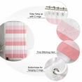thumbnail image 5 of Extra Long Shower Curtain 72x84 Inch, Pink White Striped Shower Curtain Waterproof Bathroom Decor Farmhouse Stripes Fabric Bath Curtain Set Accessories with Hooks, 5 of 6