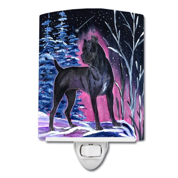 Starry Night Cane Corso Ceramic Night Light