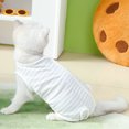 thumbnail image 4 of LiMimmuu Pet Supply Puppy Supply Breathable Pet Suit Pet Suit Soft Comfortable Fastener Breathable -scratch -licking Polyester Stripes Print Pet Clothes Spring Accessories, 4 of 5