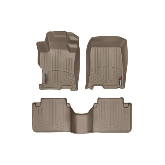 WeatherTech Custom Fit FloorLiners compatible with 2008-2012 Honda Accord - 1st & 2nd Row, Tan