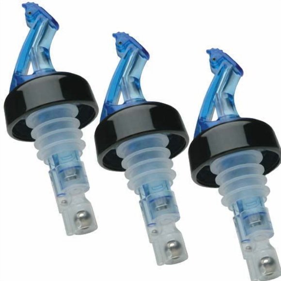1/4 oz Blue (PP-CLD-FT-14B-3PK) Measured Liqour Pourer - Precision Pour Liquor & Wine Bottle Pour Spout - (3 Pk) 100% USA Made - Pour The Perfect Cocktail with Our No Leak Bottle Spouts, Size 0.25 oz