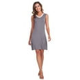 thumbnail image 4 of EA'S SECRET Bamboo Rayon Nightgowns for Women Soft Sleepshirt Sleeveless Nightshirt Side Slit Nightdress V Neck Sleepwear Pajamas Dress 2-Pack(Pink/Grey,S), 4 of 9