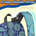 thumbnail image 5 of Paisley and Damask Blue Pattern 17" Waterproof Oxford School Backpacks for Teens, S-Shape Padded Straps, for School, Travel, Hiking, Camping, 5 of 5