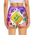 thumbnail image 2 of Lsque Geometry Dash Printed Women's Running Shorts with Liner Pockets,Elastic Quick Dry Workout Athletic Gym Yoga Shorts,Womens High Waist Shorts-XX-Large, 2 of 9