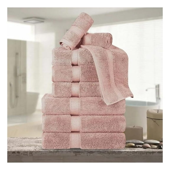 Madison Egyptian Cotton Towels, Towel Set for Bathroom, Shower, 900 GSM, Bathroom Decor, Highly Absorbent and Ultra-Soft Towels, Bath , 9 Piece Assorted Towel Set, Muted Mauve
