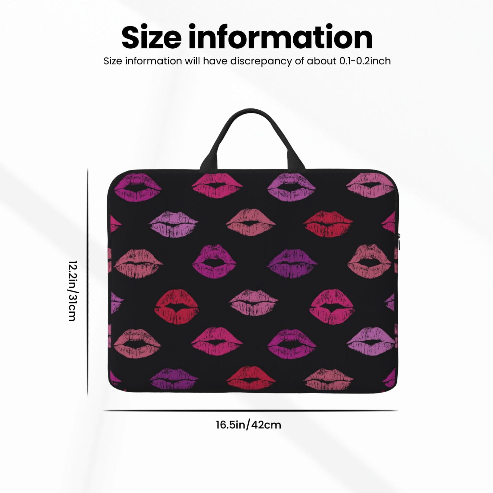 Laptop Sleeve Case Bag Protective Carrying Case with Handle for 14 inch Laptop, Lips Kiss