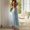 thumbnail image 4 of RYDCOT Vacation Dresses for Women 2025 Trendy Sleeveless Long Dress Spaghetti Strap Low Cut Dress Casual Backless Flowy Dress Summer Sundresses Clearance Light Blue, 4 of 8