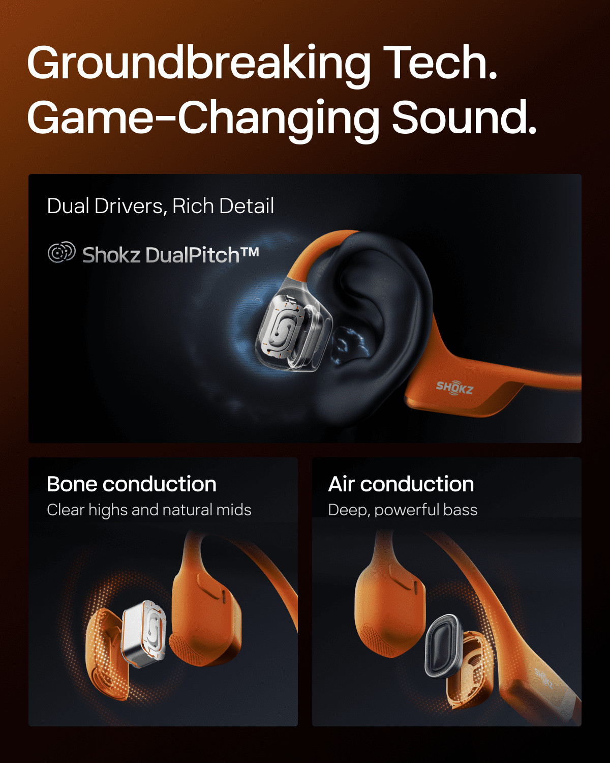 Restored Shokz OpenRun Pro 2 Mini- Open-Ear Bone Conduction Sport Headphones, Sweat-Resistant Workout Headphones, 30ft Bluetooth, Secure & Comfortable Fit, Deep Bass, Smart Mic, SHOKZ App, Orange