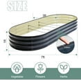thumbnail image 3 of Galvanized Steel Raised Garden Bed 12" Tall Oval Galvanized Steel Raised Garden Bed - 7x3ft Oval Outdoor Planter Box with Rubber Edging (Grey), 3 of 7