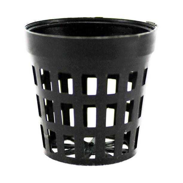 Maceta de malla para acuario, para colonización hidropónica, 4 x 4 cm, de plástico, para tanque de plantación, 1 unidad, color negro, T3W3