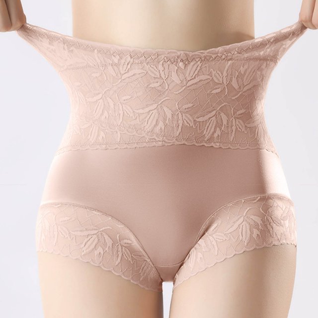 Soki Womens Panties Lace Tummy Control Panties High Rise Brief Underwear