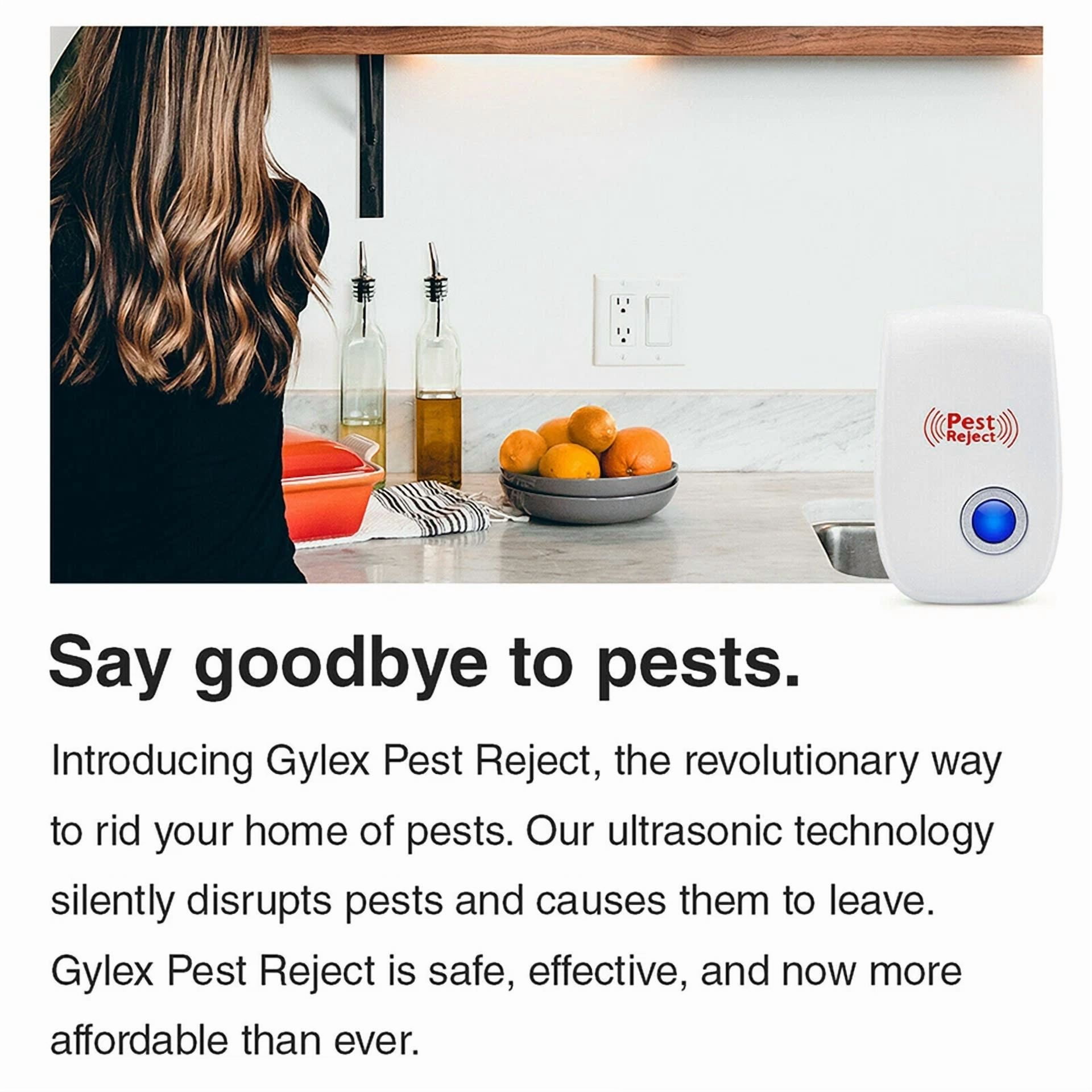 CRESTIN- Gylex Pest Reject Ultrasonic Repeller - Rid Your Home Of Rodents & Bugs - 6 Pack