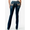 thumbnail image 3 of Grace in LA Women's Western Steerhead Desert Cactus Embroidered Bootcut Jeans (25, Blue), 3 of 3